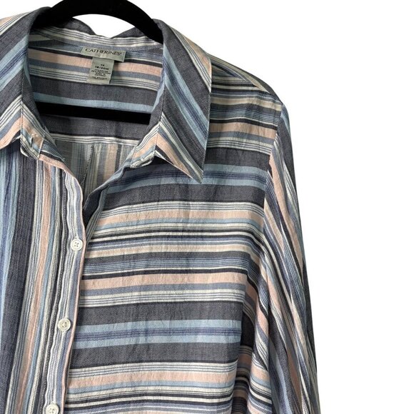 Catherine's Women's Light Weight Rayon Blend Striped Blouse Size 1X (18,20) - Picture 3 of 10